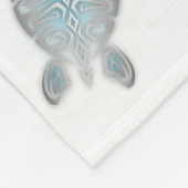 シルバーターコイズウミガメのパターン海岸 フリースブランケット (角)