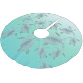 シルバーターコイズウミガメ模様 ブラッシュドポリエステルツリースカート (アングル)