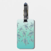 シルバーターコイズウミガメ模様 ラゲッジタグ (裏面縦)