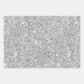 シルバーターコイズグリッターストライプ ラッピングペーパーシート (正面3)