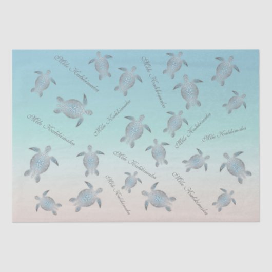 シルバーターコイズシーカトルズ模様 薄葉紙 (正面)