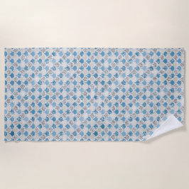 シルバーターコイズパールグリッターマーメイド ビーチタオル