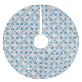 シルバーターコイズパールグリッターマーメイド ブラッシュドポリエステルツリースカート