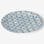 シルバーターコイズパールグリッターマーメイド ペーパープレート (アングル)