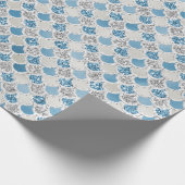 シルバーターコイズパールグリッターマーメイド ラッピングペーパー (角)