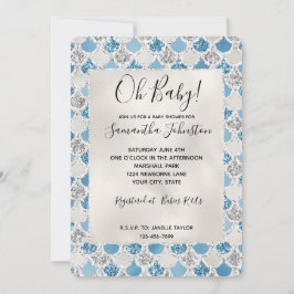 シルバーターコイズパールグリッターマーメイド 招待状