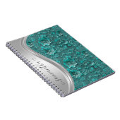 シルバーターコイズフェイク工具付きレザー女性のカーボーイ ノートブック (右側)