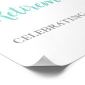 シルバーターコイズリタイアカスタムパーティー12x18 ポスター (角)