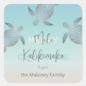 シルバータートルズメレカリキマカコースタル  スクエアシール (正面)