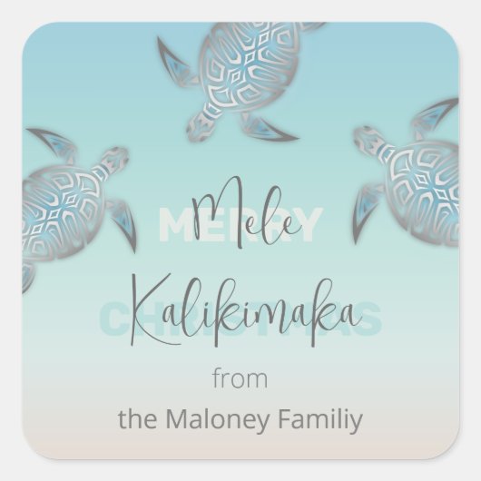 シルバータートルズメレカリキマカコースタル スクエアシール (正面)