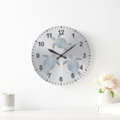 シルバータートルズ コースト モダン ナンバー ラージ壁時計 (ホーム)