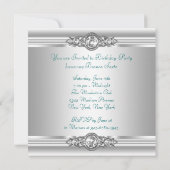 シルバーダイアモンズジェードグリーンウーマンズバースデーパーティー 招待状 (裏面)