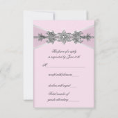 シルバーダイアモンズピンクとシルバーRSVP 出欠カード (裏面)