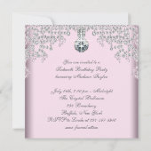 シルバーダイアモンズピンクスウィート16バースデーパーティー 招待状 (裏面)