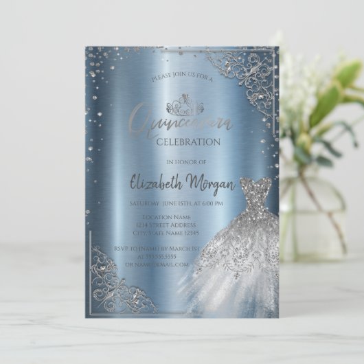 シルバーダイアモンズフレームドレスキンセアニラ 招待状 (スタンド正面)