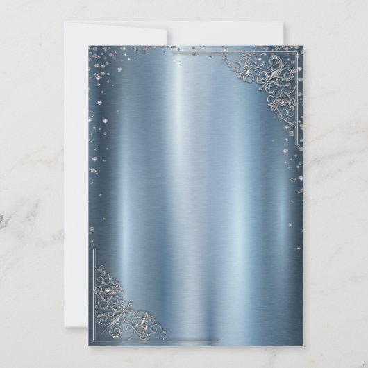 シルバーダイアモンズフレームドレスキンセアニラ 招待状 (裏面)