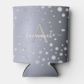 シルバーダイアモンモノグラムパーティー名 缶クーラー (正面)