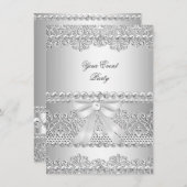 シルバーダイヤエレガントモンドのホワイトレースパーティー 招待状 (正面/裏面)