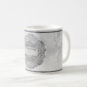 シルバーダイヤモンドとハート コーヒーマグカップ (正面右)
