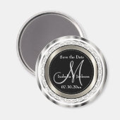 シルバーダイヤモンドとホワイトダイヤモンドで日付を美しく保存 マグネット (正面/裏面)