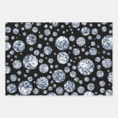 シルバーダイヤモンドグリッターきらきら光るライン ラッピングペーパーシート (正面3)