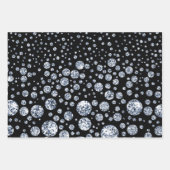 シルバーダイヤモンドグリッターきらきら光るライン ラッピングペーパーシート (正面2)