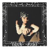 シルバーダイヤモンドグリッターブラックパーソナライズされたカスタム フォトキューブ (正面)