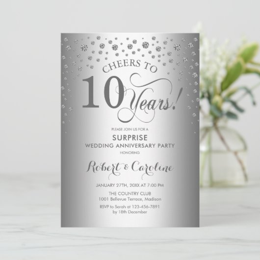 シルバーダイヤモンドサプライズ10周年記念パーティー 招待状 (スタンド正面)