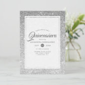 シルバーダイヤモンドスパークルグリッターキンセエレガントーニェラ 招待状 (スタンド正面)