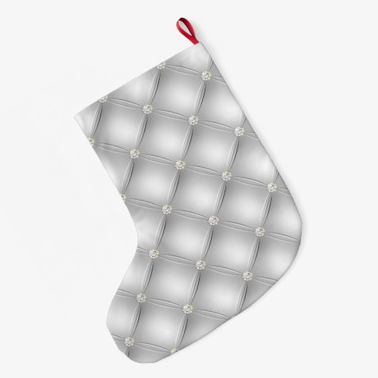 シルバーダイヤモンドタフツクリスマス ラージクリスマスストッキング (裏面 (吊り時))