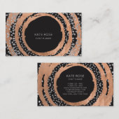 シルバーダイヤモンドバラ金ゴールドブラックスワロフスキー結晶 名刺 (正面/裏面)