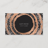 シルバーダイヤモンドバラ金ゴールドブラックスワロフスキー結晶 名刺 (正面)