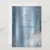 シルバーダイヤモンドフレームドレスのキンセアニエラ 招待状 (正面)