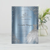 シルバーダイヤモンドフレームドレスのキンセアニエラ 招待状 (スタンド正面)