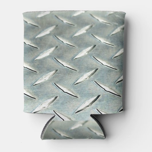 シルバーダイヤモンドプレートの写真を缶クーラーに 缶クーラー (正面)