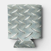 シルバーダイヤモンドプレートの写真を缶クーラーに 缶クーラー (裏面)