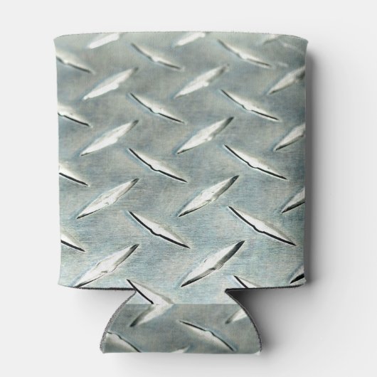 シルバーダイヤモンドプレートの写真を缶クーラーに 缶クーラー (裏面)