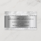 シルバーダイヤモンドメタルエレガントカスタマイズグリッター 名刺 (裏面)