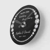 シルバーダイヤモンドルック ラウンド壁時計 (傾斜)