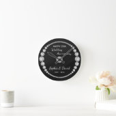 シルバーダイヤモンドルック ラウンド壁時計 (ホーム)