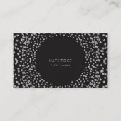 シルバーダイヤモンド紙吹雪ブラックスワロフスキー結晶 名刺 (正面)