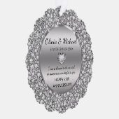 シルバーダイヤモンド結婚とハート記念日 オーナメントカード (右)