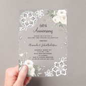 シルバーダイヤモンド花模様結婚60周年 アクリル招待状 (インサイチュ (ポータブル))