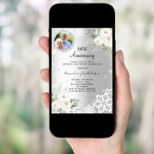 シルバーダイヤモンド花模様結婚60周年 招待状