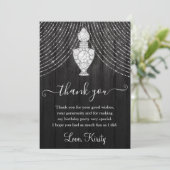 シルバーダイヤモンド香水ボトルバースデーパーティー サンキューカード (スタンド正面)