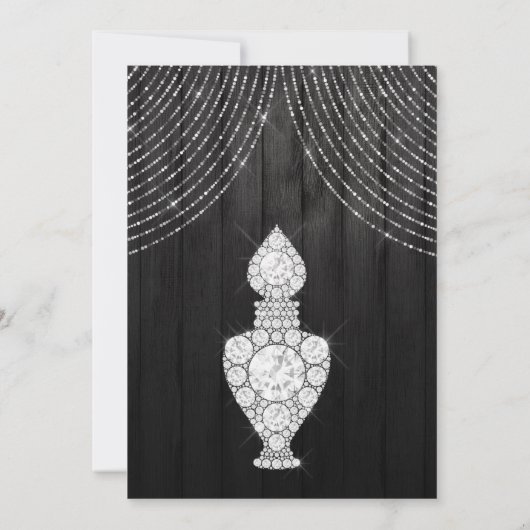 シルバーダイヤモンド香水ボトルバースデーパーティー サンキューカード (裏面)