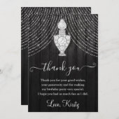 シルバーダイヤモンド香水ボトルバースデーパーティー サンキューカード (正面/裏面)