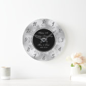 シルバーダイヤモンド スワール 50周年結婚記念日 ラージ壁時計 (ホーム)