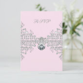 シルバーダイヤモンド ピンク スイート16 バースデーパーティー 出席確認 出欠カード (スタンド正面)