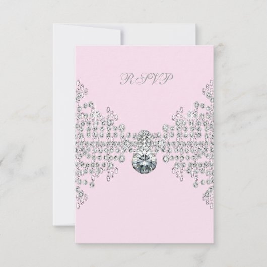 シルバーダイヤモンド ピンク スイート16 バースデーパーティー RSVP (正面)